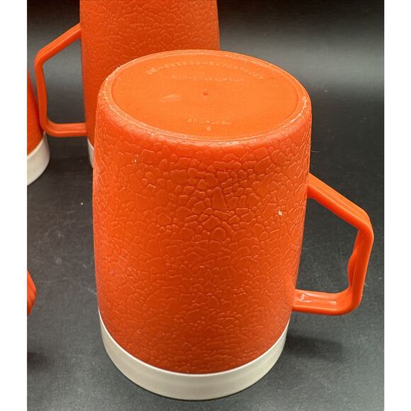4 MCM Burnt Orange Vintage 60s' Arnoldware Thermo-mugs Camping Cups Glamping 3O - Picture 7 of 10